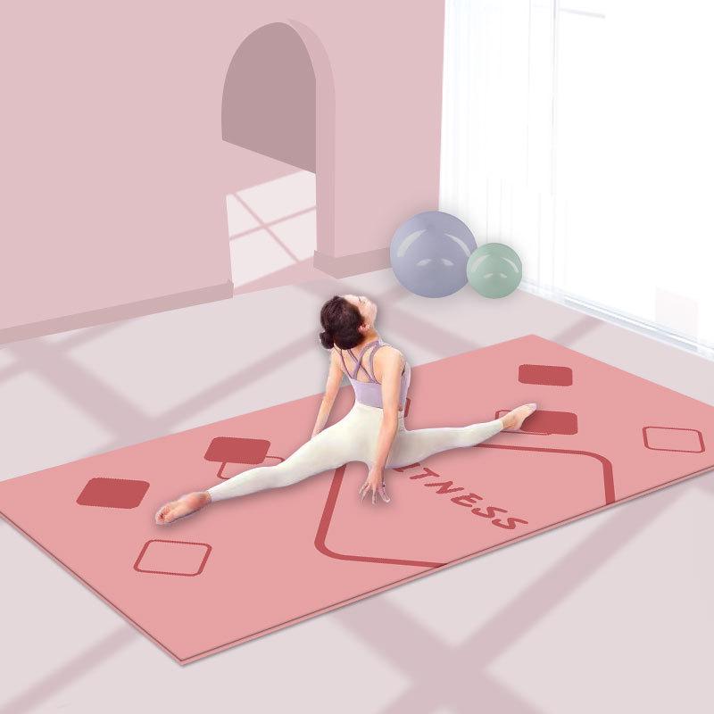 Коврик для фитнес-йоги с амортизацией и звукоизоляцией — идеально подходит для мужчин и женщин, в комплект входят скакалка и ремни