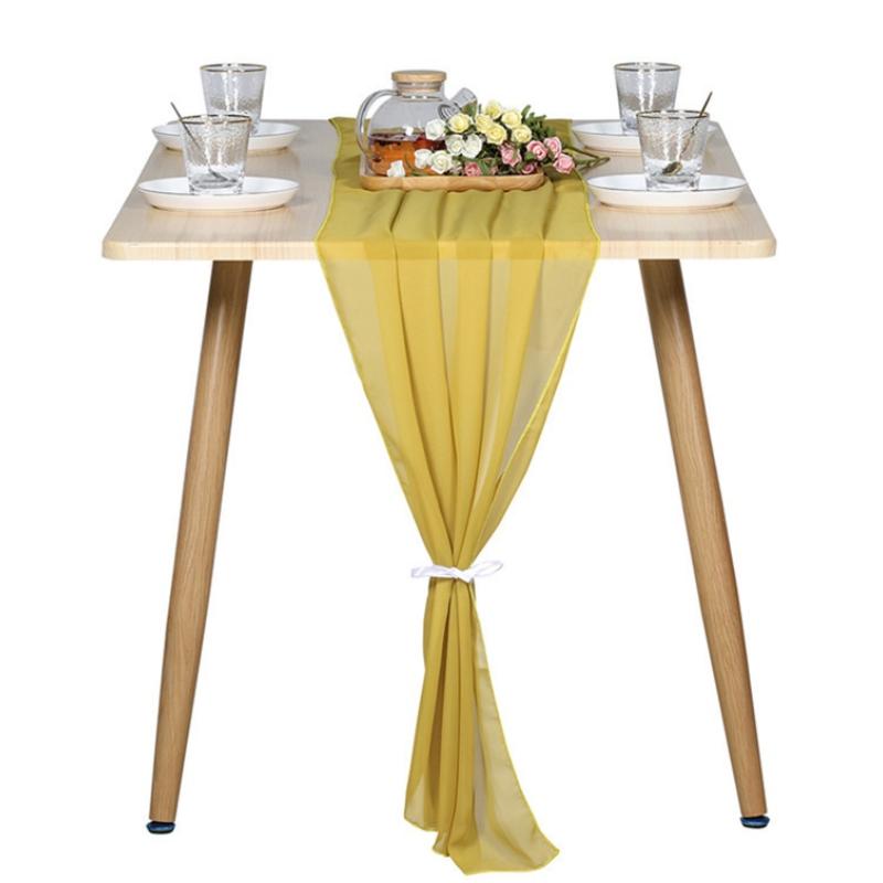 Новый шифоновый настольный флаг в европейском и американском стиле, декоративный настольный флаг, свадебное украшение, настольный флаг из шифоновой пряжи