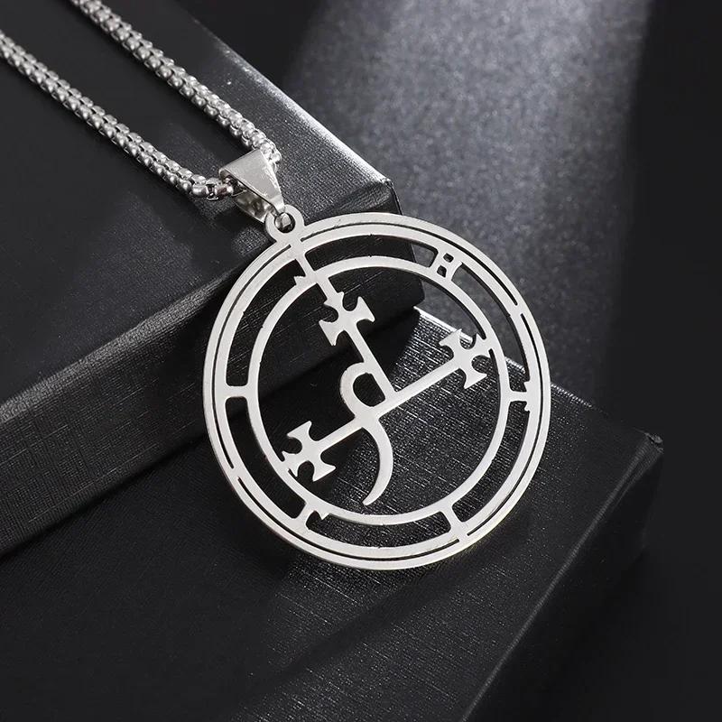 Cool Titanium Steel Dumbbell Pendant Necklace Barbell Fitness Pendant Men and Women Leisure Sports Punk Jewelry