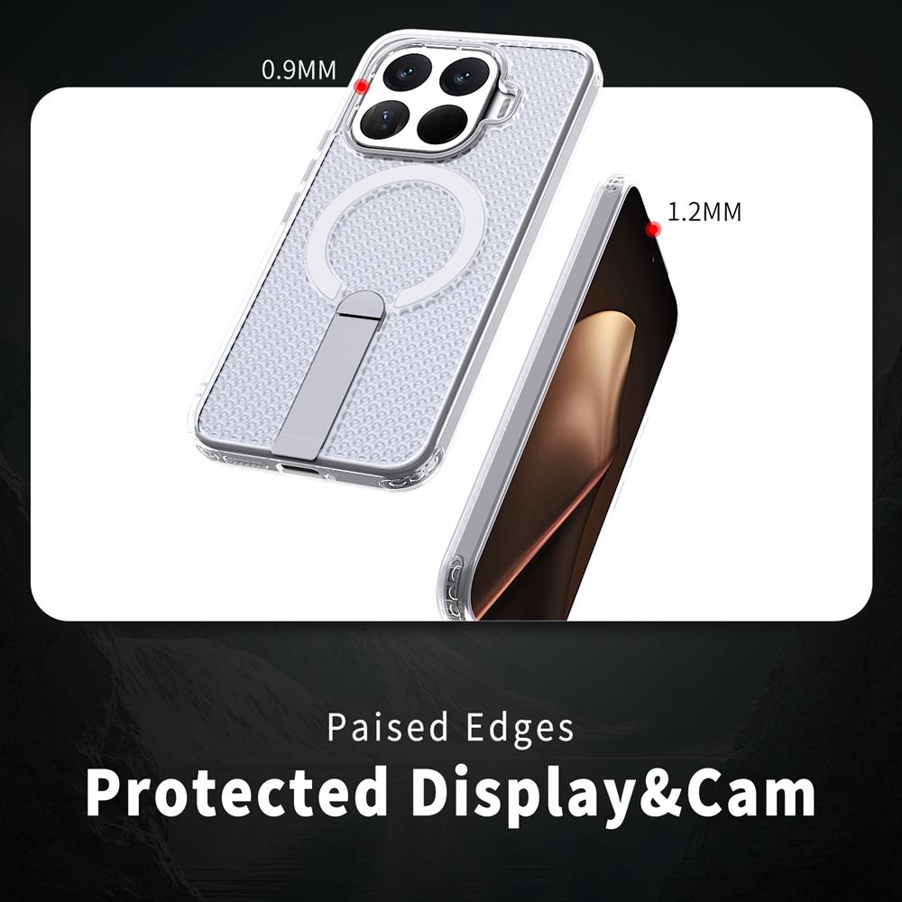 KEYSION Магнитный чехол с полыми элементами для рассеивания тепла для Xiaomi 17T Pro 5G, охлаждающий, со скрытой подставкой, противоударный чехол для телефона для Xiaomi 17T 5G
