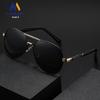 Men's Retro Aviator Color-Changing Polarized Sunglasses - Large Metal Frame for Outdoor Driving