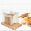 Wood Bread Slicer with Stainless Steel Guide Foldable Bread Cutting Board Crumb Tray Slicer Homemade Bread Cutter Precise Bagels Bread Slicing Tool