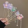 Sweet Flowers Pearl Tassel Hairpin Exquisite Flower Headdress Ancient Style Hair Stick  Girls
