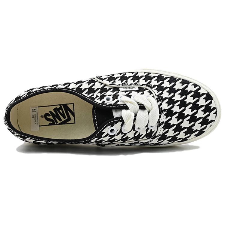 Vans Authentic Houndstooth Comfortable Versatile Low-Top Skate Shoes Unisex Sneaker Black White VN000BW5YB2