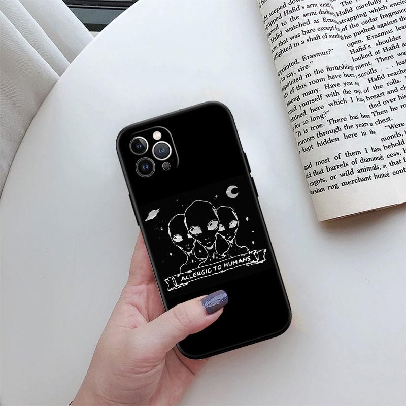 Чехол для телефона iPhone SE XS XR 17 16E 12 11 Pro Max Mini Air с изображением космонавта, инопланетянина, НЛО, новый, высококачественный