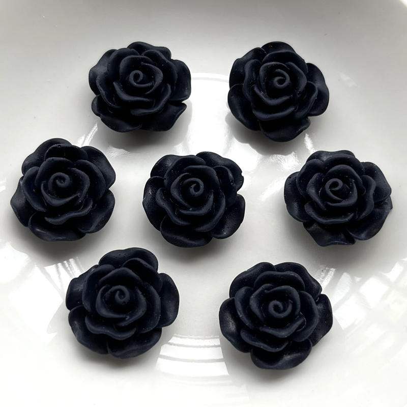 10pcs Beautiful Rose Resin Rhinestone Wedding Decoration Flower Scrapbook Jewelry Making Accessories DIY Resin Flat Back