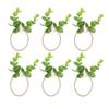 10pcs Plant Rope Wood Bead Napkin Rings Simulation Miniature Napkin Rings Holder for Doll House and 