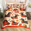 Dachshund Dog Duvet Cover Set Twin King Merry Christmas Theme Bedding Set 3Pcs For Kids Teens Kawaii Cartoon Pet Comforter Cover