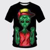 Funny Alien 3D Print Men's Short-sleeved T-shirt Personality Hip-hop Casual T-shirt Summer Fashion Men's Streetwear