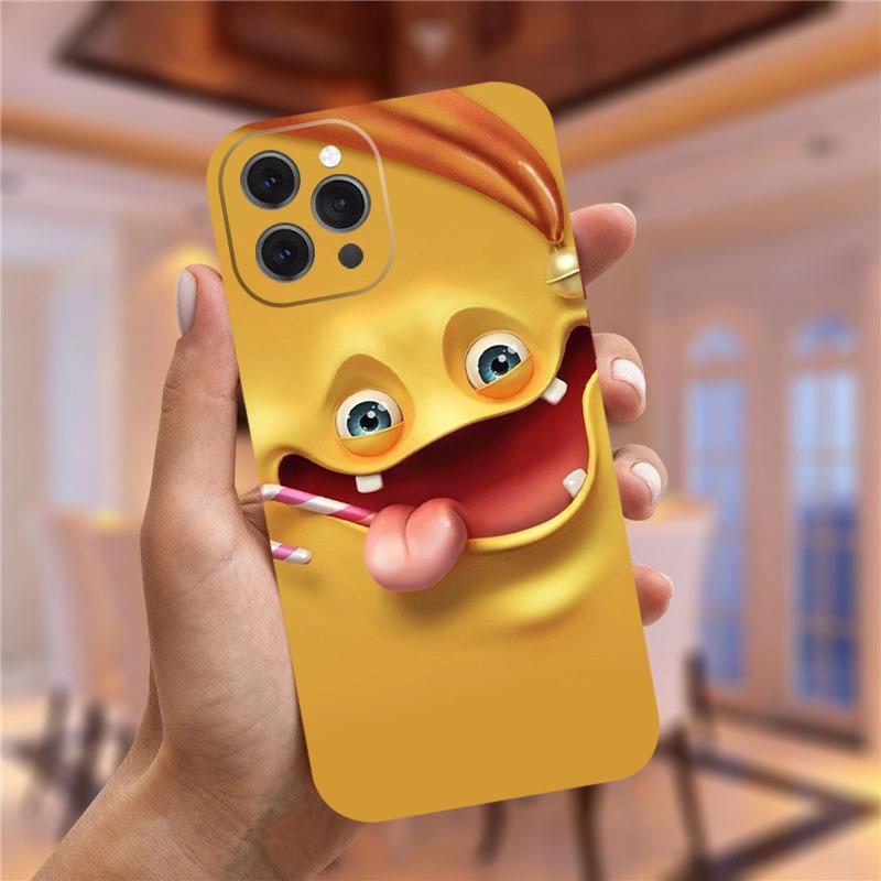 Чехол для телефона с 3D забавным лицом для iPhone 13 12 Pro XS Max Mini XR X 10 7Plus 7 8 Plus, мягкий чехол из ТПУ для iPhone 11 Pro Max, чехол, сумки