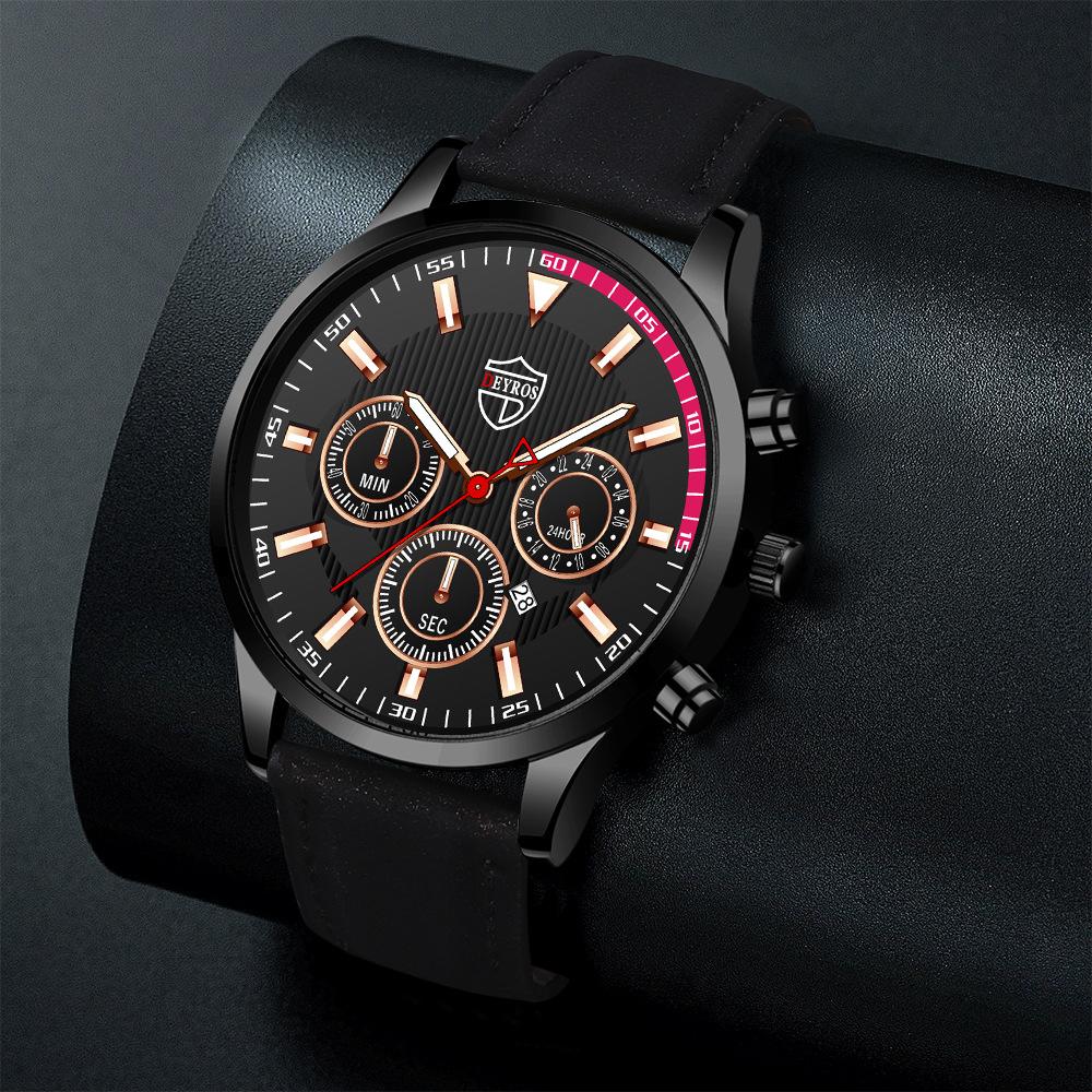 New Men's Watch Men's Calendar Watch Business Belt Watch Student Watch Quartz Watch Sports Men's Watch