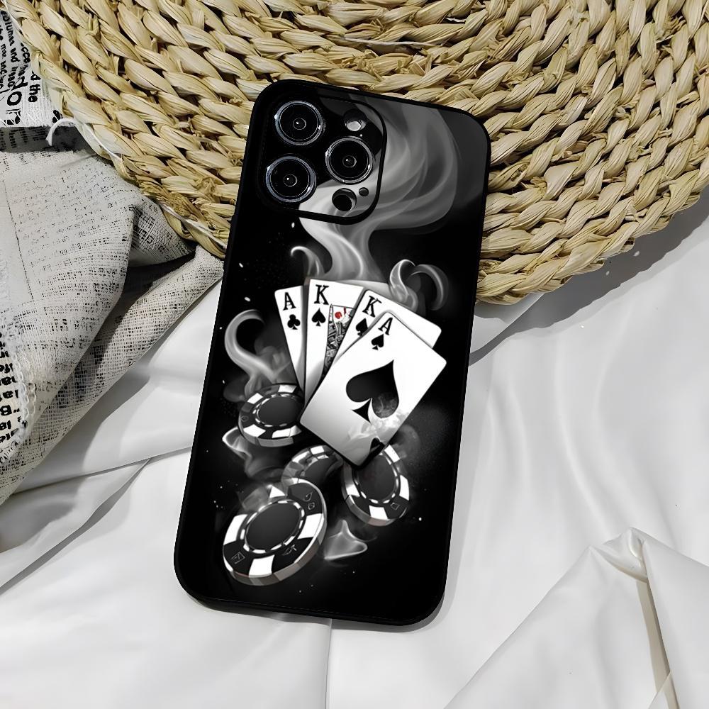 Чехол для телефона Dice Poker Casino для iphone 16 15 Pro 14 13 Mini 11 12 Max Xr X Xs 7 8 Plus Черный мягкий чехол