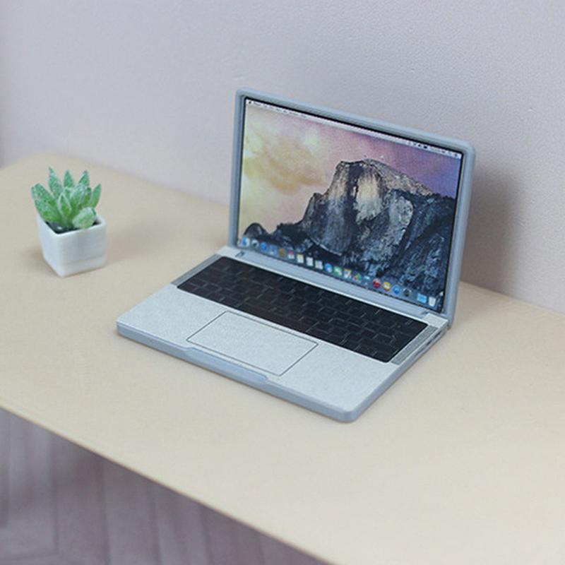 Милая симуляция 1:12 Мини Ноутбук Компьютер Кукольный Домик Миниатюрный Сплав Ремесла Украшение Кукольного Домика Для Кукольного Дома DIY Аксессуары