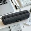 Polka Dot Pencil Case Gray Stationery Bag High Quality Pencil Pouch  School Supplies