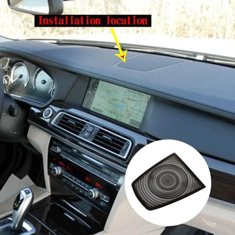 Aluminum Alloy Black Car Styling Dashboard Speaker Cover Stickers For BMW 7 Series F01 F02 F03 F04 2009-2014 Auto Accessories