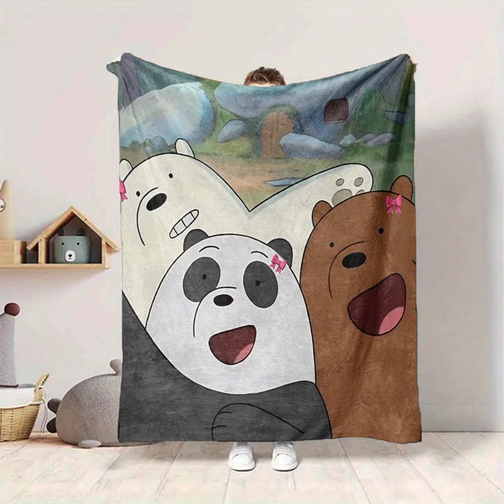 1 шт. Пледы из фланели We Bare Bears, легкие, мягкие, теплые, для всех сезонов, для дивана, кровати, путешествий, L1028156