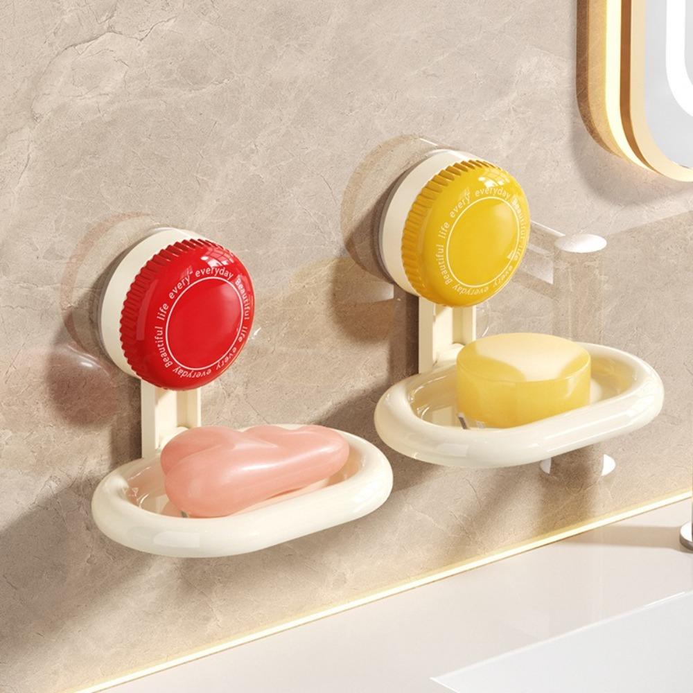 2 ШТ./КОМПЛ. Настенная вращающаяся установка Мыльница Съемный пластиковый держатель для мыла Нескользящий без перфорации