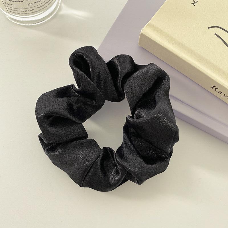 Satin Pig Large Intestine Hair Band Solid Color Fabric Head Flower European and American Headrope Rubber Band Hair Accessories