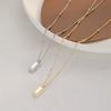 Little Gold Bar Pendant Necklace for Women High-end Niche Design Light Luxury Gold Brick Temperament Versatile Collarbone Chain