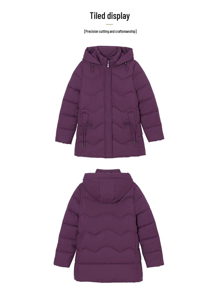 2024 Women's Mid-Length Loose Cotton-Padded Winter Jacket - Plus Size, Fashionable, Thickened Outerwear