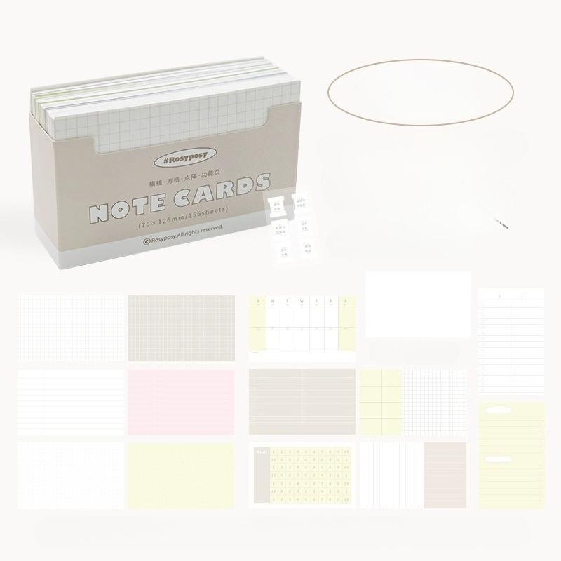 RosyPosy soft design tea fragrance index card, large capacity 150 word memory message sticky note card