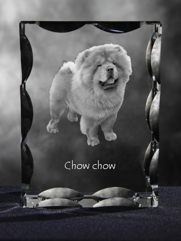 Chow Chow - crystal with a picture of a dog, glass statuette with a picture, unique frame with a picture from Art-Dog brand