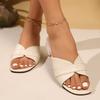 Модная женская обувь на распродаже 2025 Женские современные шлепанцы Летние шлепанцы с квадратным носком и средним каблуком для модной повседневной носки Большие размеры Босоножки для платья