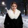 Faux Fur Scarf with Velvet Lining Invisible Fur Clip Artificial Fur Shawl Dresses Coats Fake Collar Neck Scarf