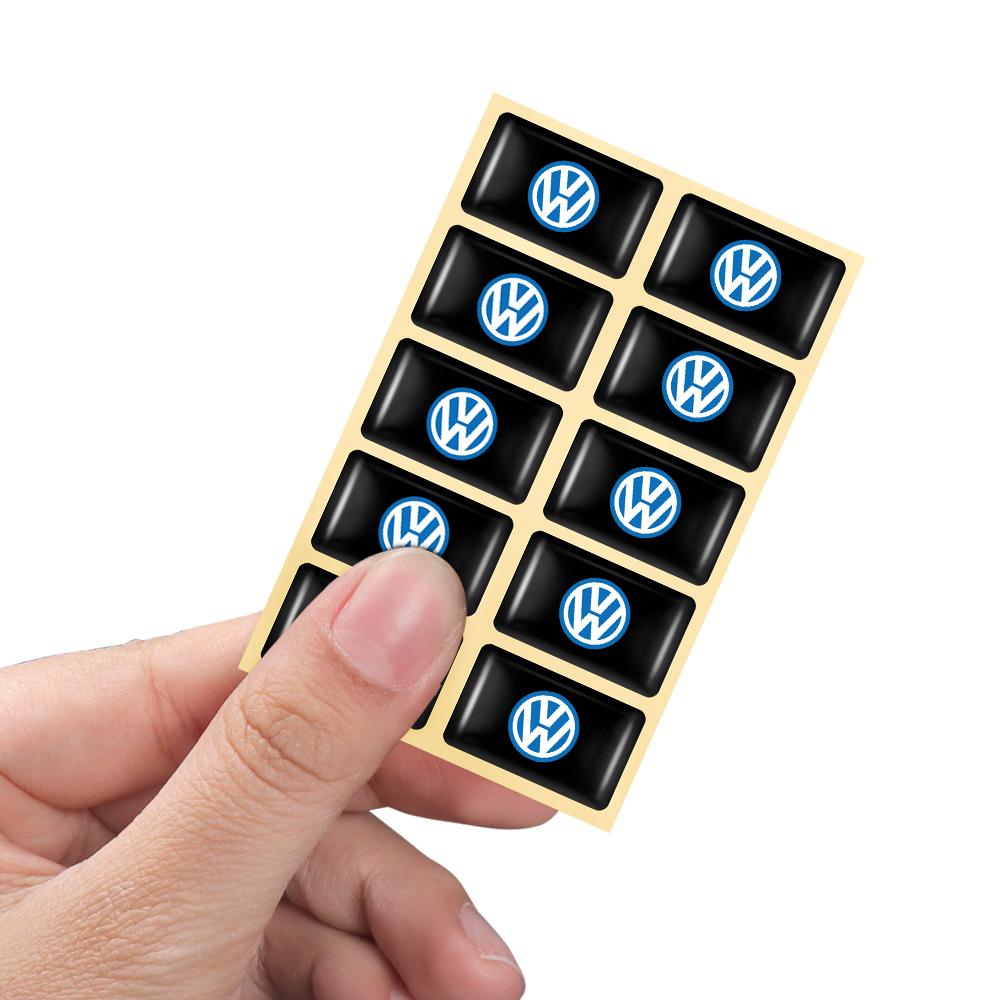 CAT1 10/20Pcs 3D Fashion Volkswagen New R Car Interior Epoxy Body Sticker Auto Valve Cap for VW Golf 4 5 B8 Bora MK7 Beetle GTI Jetta