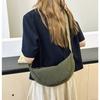 Japanese Single Dumpling Bag Corduroy Autumn and Winter New Women's Shoulder Bag Men's Satchel Underarm Bag Lightweight