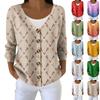 Women's Fashion Long Sleeve Christmas Snowman Snowflake Print Jacket Cardigan