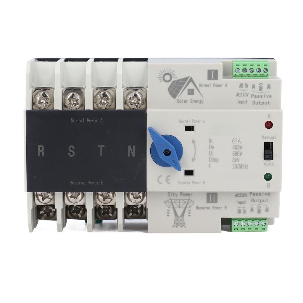 Двойной автоматический переключатель питания электронный автоматический выключатель переключатель 4P 63A AC220V