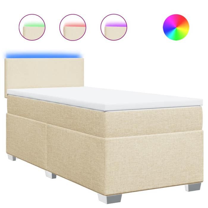 Maison Exclusive - Sommier à lattes de lit avec matelas Crème 80x200 cm Tissu