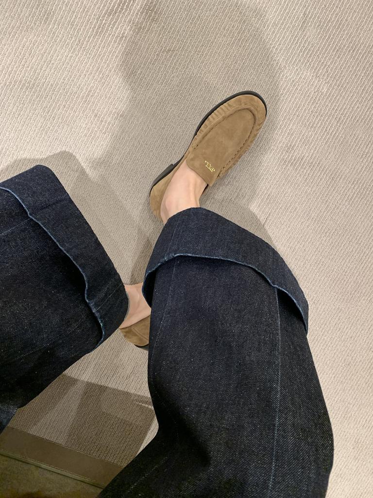 Версия из коровьей кожи~ виноградный ма старые деньги ветер круглый носок плиссированный ретро низкий каблук для работы универсальные ленивые лоферы женские