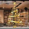 Christmas Window Clings Decor Golden Tree Static Stickers for Doors & Windows Apply & Remove, for Fun Holiday Decor for Home