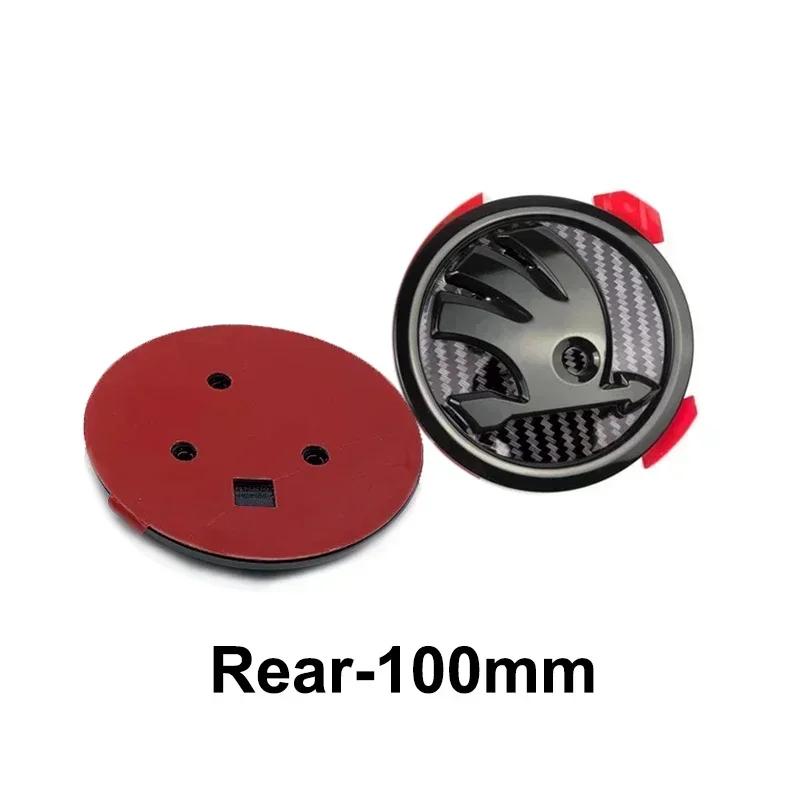 ZDVK6 80mm 90mm ABS Front Rear Emblem for SKODA Fabia 1 2 Octavia a7 RS Superb Rapid Yeti Karoq Vision Car Head Boot Tailgate Sticker