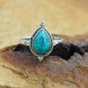 925 Silver Ring, Turquoise Ring Handmade Designer Ring, Pear Ring, Cabochon Ring, Statement Ring, Party Ring, Bezel Ring, Women Jewelry