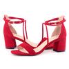 Women Sandals Fashion Sexy 5cm Low Heels Velvet Stripe Ankle Strap Sandals Office Pumps Thick High Heels Red Wedding Shoes Shoe
