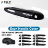 Car Decoration Smart Holes Door Handle Cover For Maserati Levante 2016-2024 Carbon Fiber Glossy Black Cars Accessories Styling