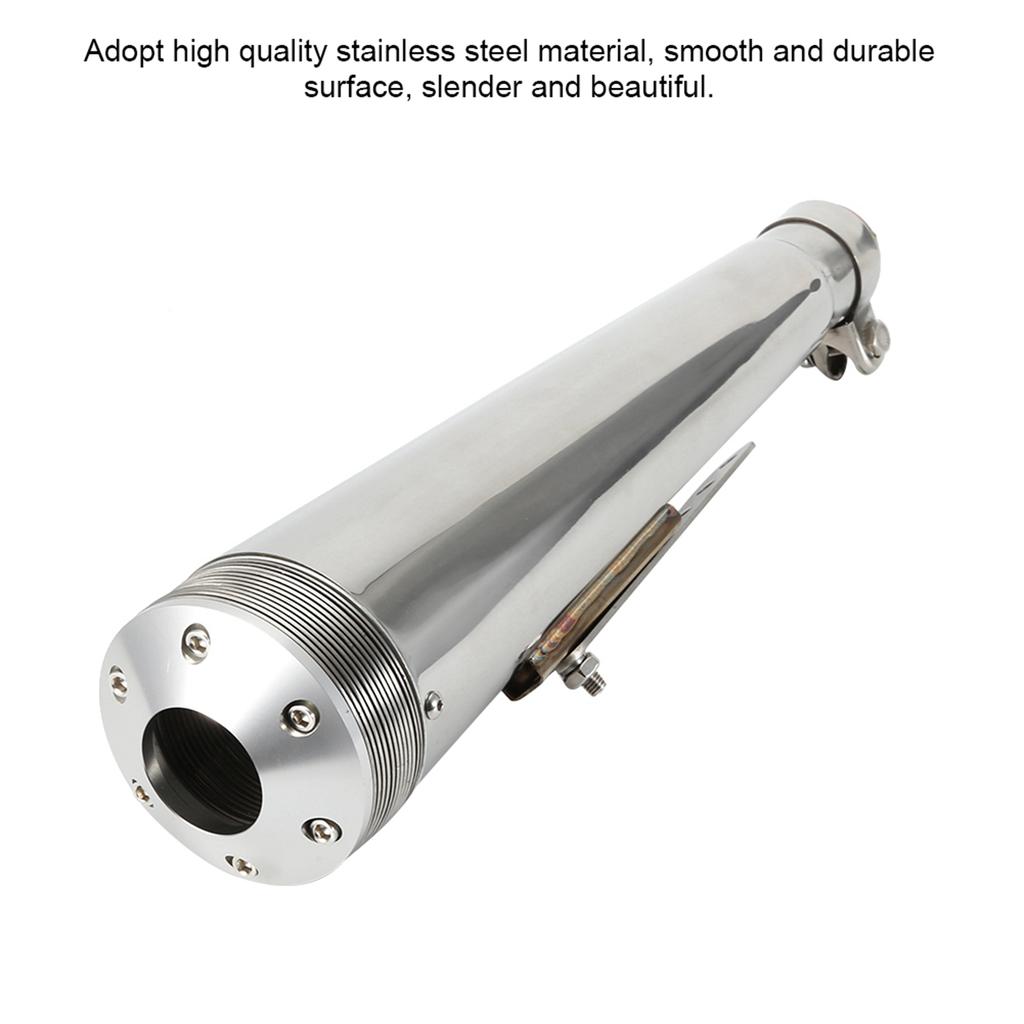 Stainless Steel Motorcycle Rear Muffl Pipe 38 Inlet 45 Mm