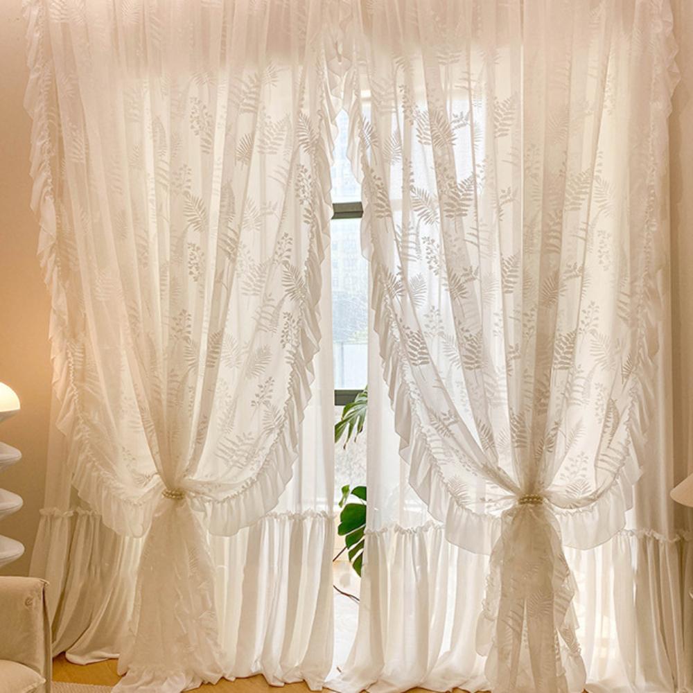 Французские ретро листья гостиная спальня эркер балкон экран занавеска экран окна