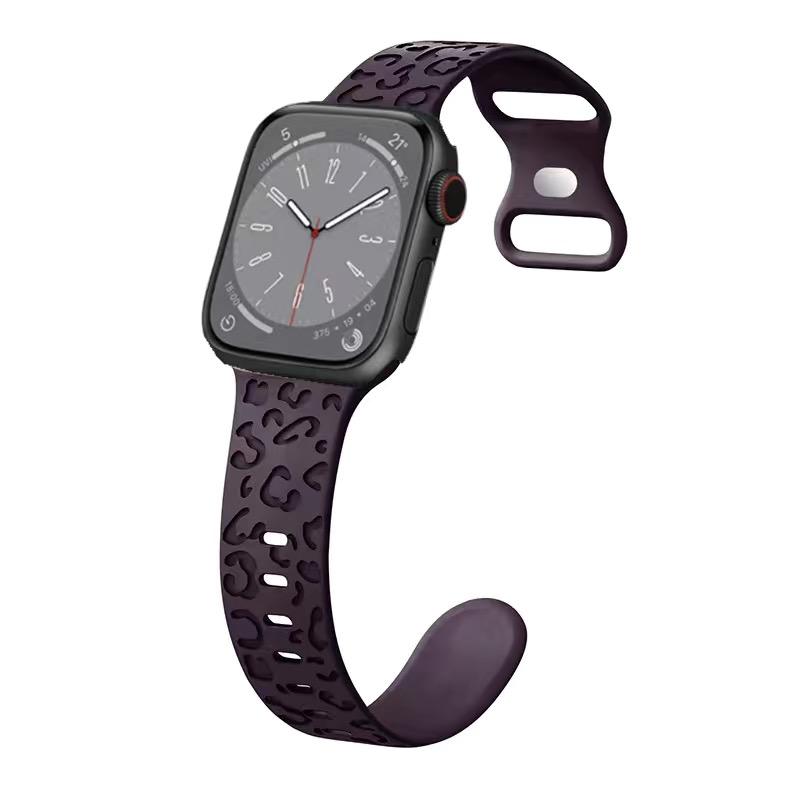 Leopard Silicone Strap for Apple Watch S9 Strap 49mm 44mm 40mm 45/41mm 42mm 38mm 44mm iWatch Series Sports Strap