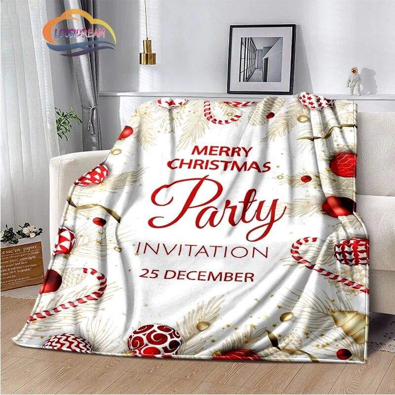 Christmas Series Flannel Cashmere Blanket Santa Pattern Comfortable Warm Sofa Bed Gift Blanket