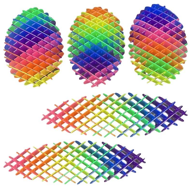 Rainbow Decompression Elastic Mesh Deformation Worm Fingertip Sensory Puzzle Toys Healing Decompression Stretchable Small Toys
