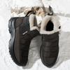 Женские водонепроницаемые зимние теплые сноубутсы большого размера, на подкладке, ботильоны до щиколотки, кожа, мех, цельные, противоскользящие, для пешего туризма, спортивные ботинки