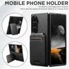SUTENI H02 For Samsung Galaxy Z Fold7 5G Case Waxy Texture Leather + PC Card Slots Kickstand Phone Cover