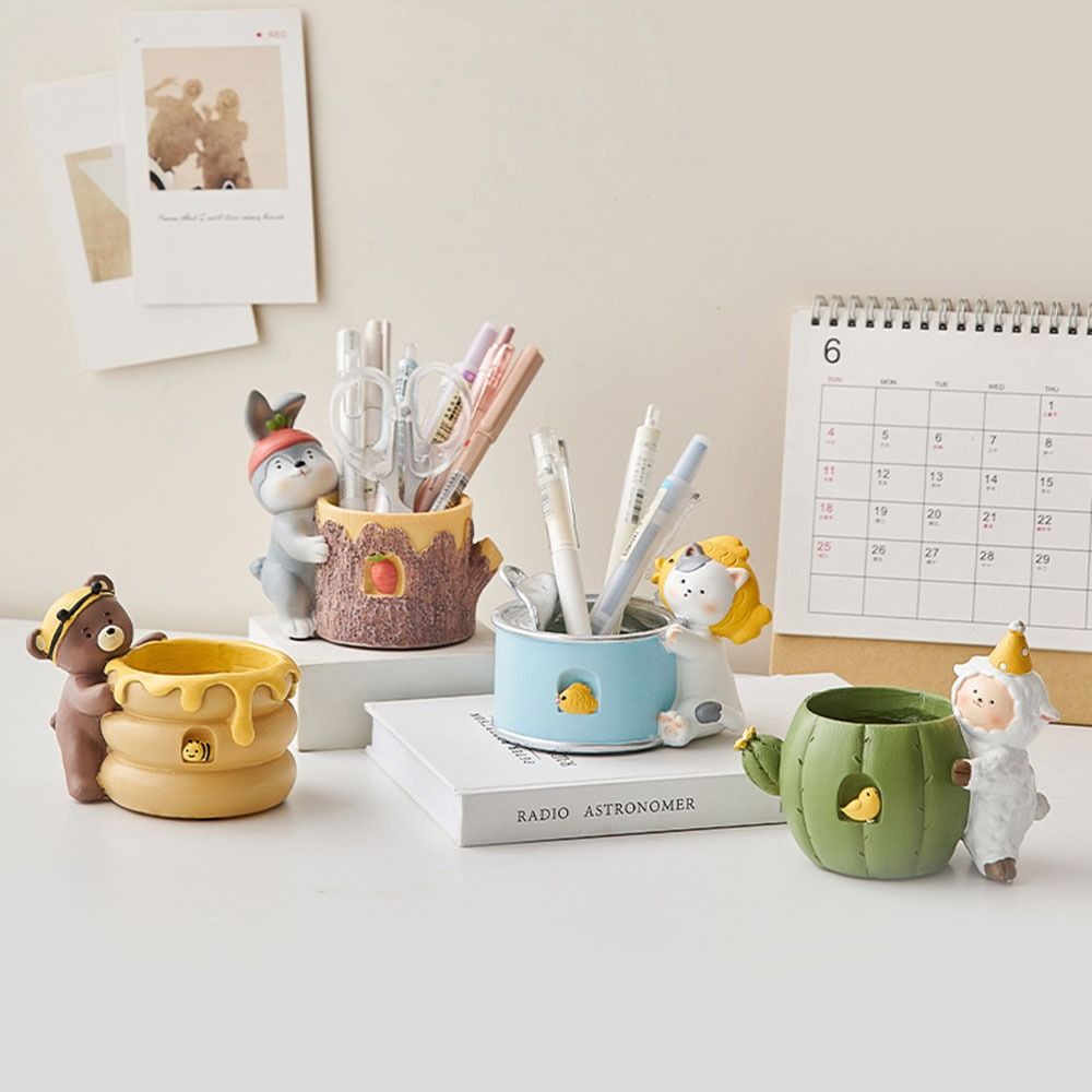Gardening Room Decor Cartoon Animal Ornaments Pencil Stand Container School Office Supplies