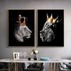 Black Lion King and Lioness Queen Painting Wall Art Picture Animal Canvas Prints Home Decoration Poster for Living Room No Frame