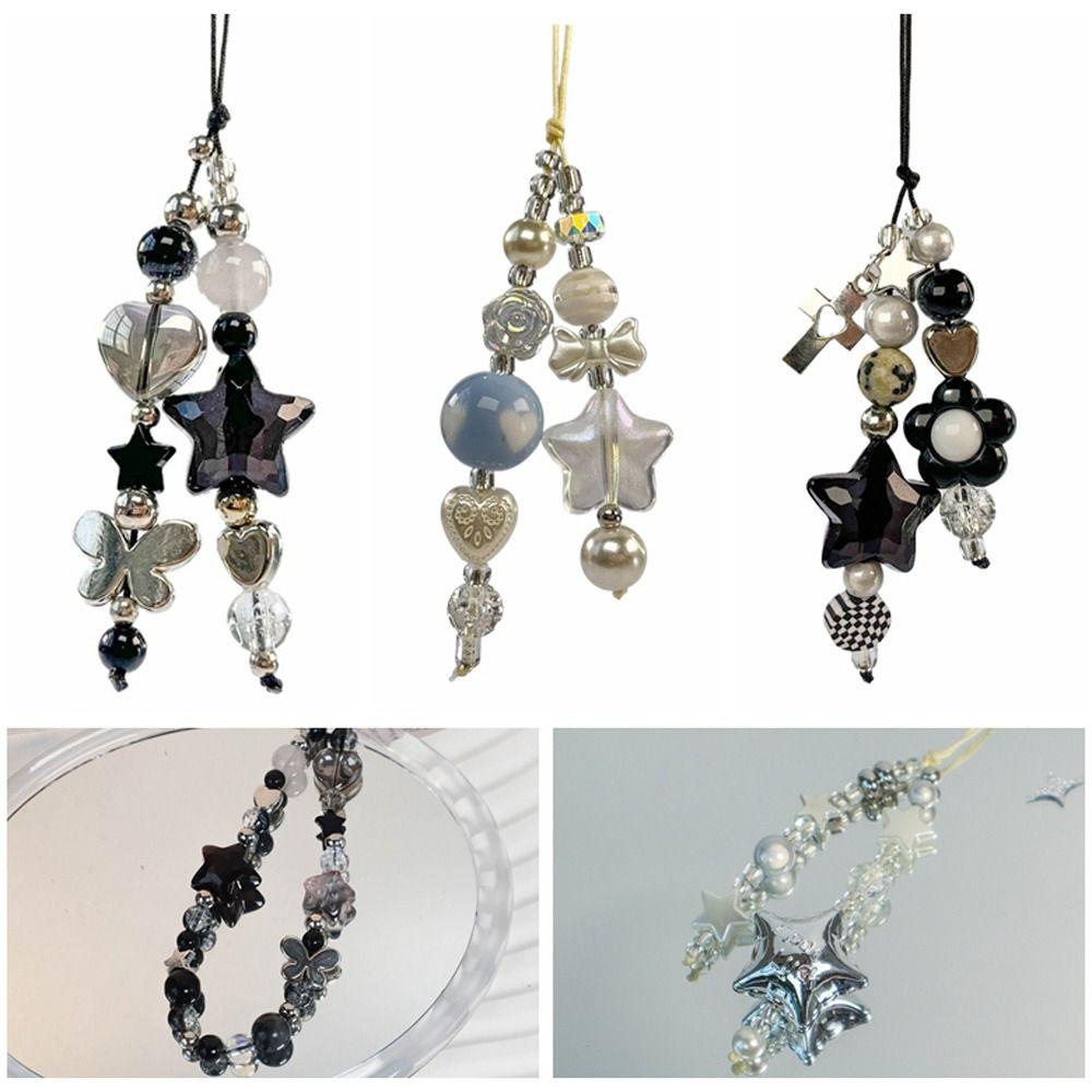 Gothic Style Y2K Phone Strap Star Heart Cell Phone Chain Fashion Mobile Phone Lanyard Phone Charm