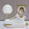 Leather High-top Little White Shoes Women's 2025 Spring New Thick-soled Heightening Board Shoes Sports Shoes Casual Versatile Shoes Children